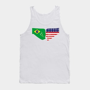 Brazil & USA Fist Bump Patriot Flag Series Tank Top